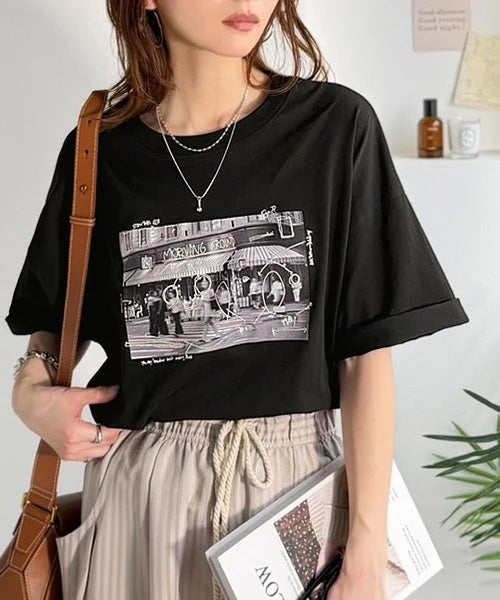 Classical Elf 《JaVaジャバコラボ》【接触冷感機能付き】ラフな一枚に物語を。海外フォト刺繍オーバーサイズTEE(半袖)商品画像-17