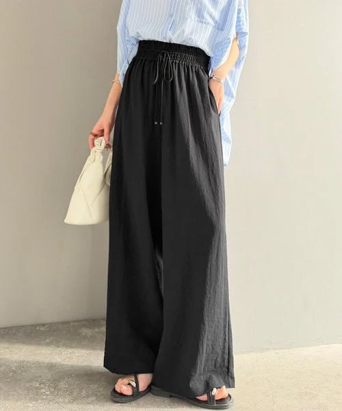 Classical Elf【接触冷感機能付き】涼感叶う!この夏、優勝item。【-3℃】ウエストタックワイドストレートイージーパンツ商品画像-11