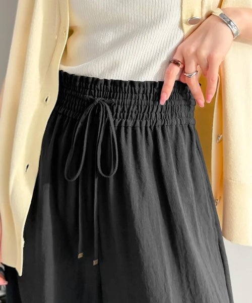 Classical Elf【接触冷感機能付き】涼感叶う！この夏、優勝item。【-3℃】ウエストタックワイドストレートイージーパンツ商品画像-12