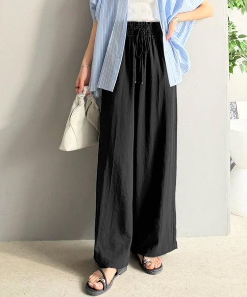 Classical Elf【接触冷感機能付き】涼感叶う！この夏、優勝item。【-3℃】ウエストタックワイドストレートイージーパンツ商品画像-14