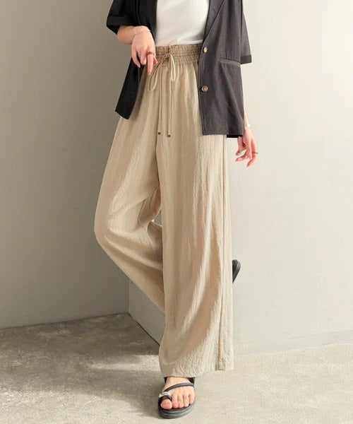 Classical Elf【接触冷感機能付き】涼感叶う!この夏、優勝item。【-3℃】ウエストタックワイドストレートイージーパンツ商品画像-27