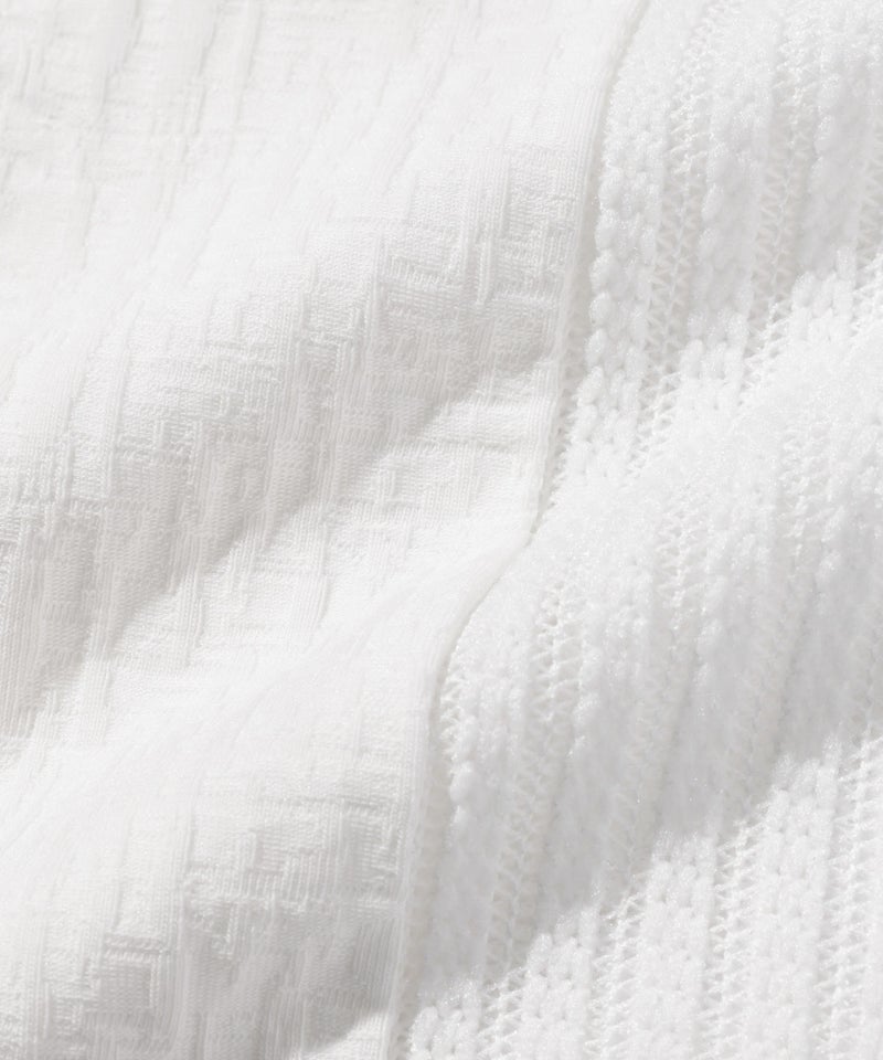 TETE HOMME  異素材切替 シアーレース 半袖オープンカラーシャツ メンズ商品画像-7