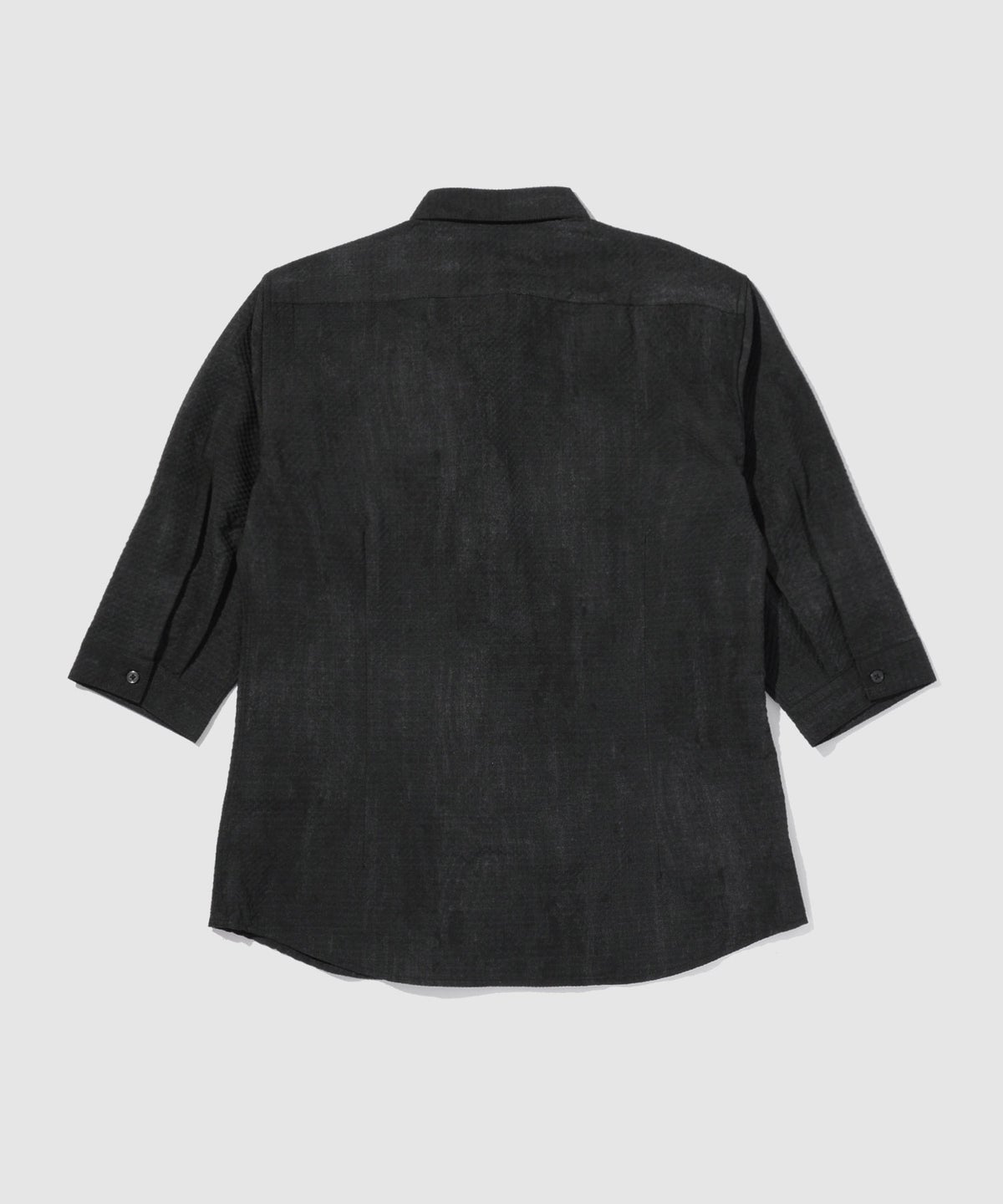 TETE HOMME かすれプリント 7分袖ナローカラーシャツ メンズ