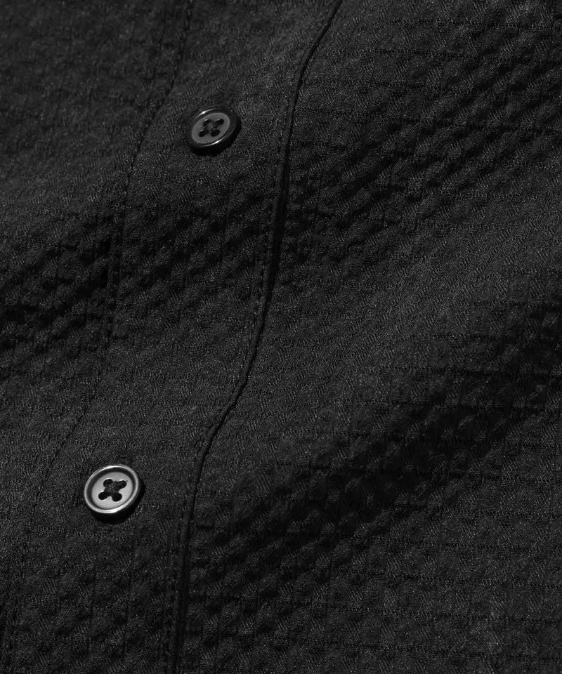 TETE HOMME かすれプリント 7分袖ナローカラーシャツ メンズ商品画像-8