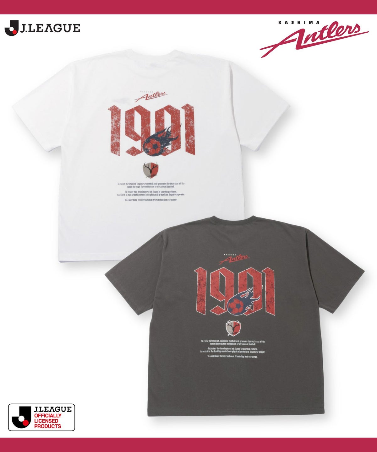 鹿島アントラーズ デザインTシャツ/Jリーグ KASHIMA ANTLERS メンズ メール便 対応商品