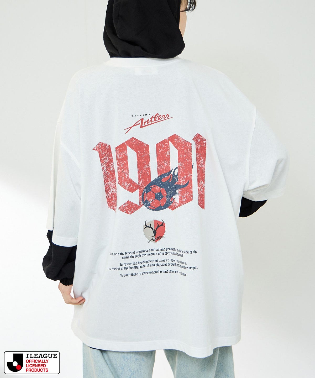 鹿島アントラーズ デザインTシャツ/Jリーグ KASHIMA ANTLERS メンズ メール便 対応商品