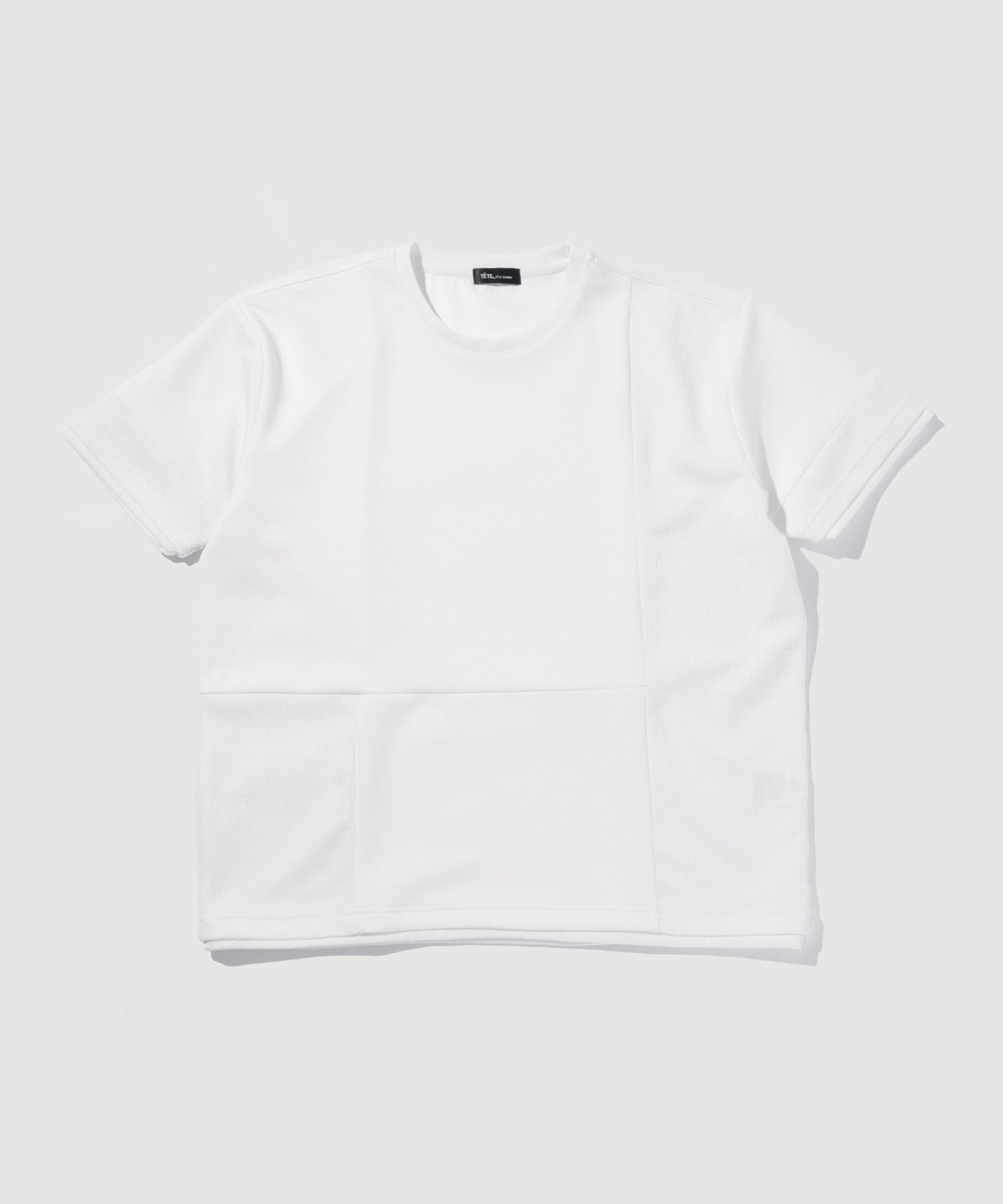 TETE by TETE HOMME リラックスシルエット 市松柄ジャガード切替半袖