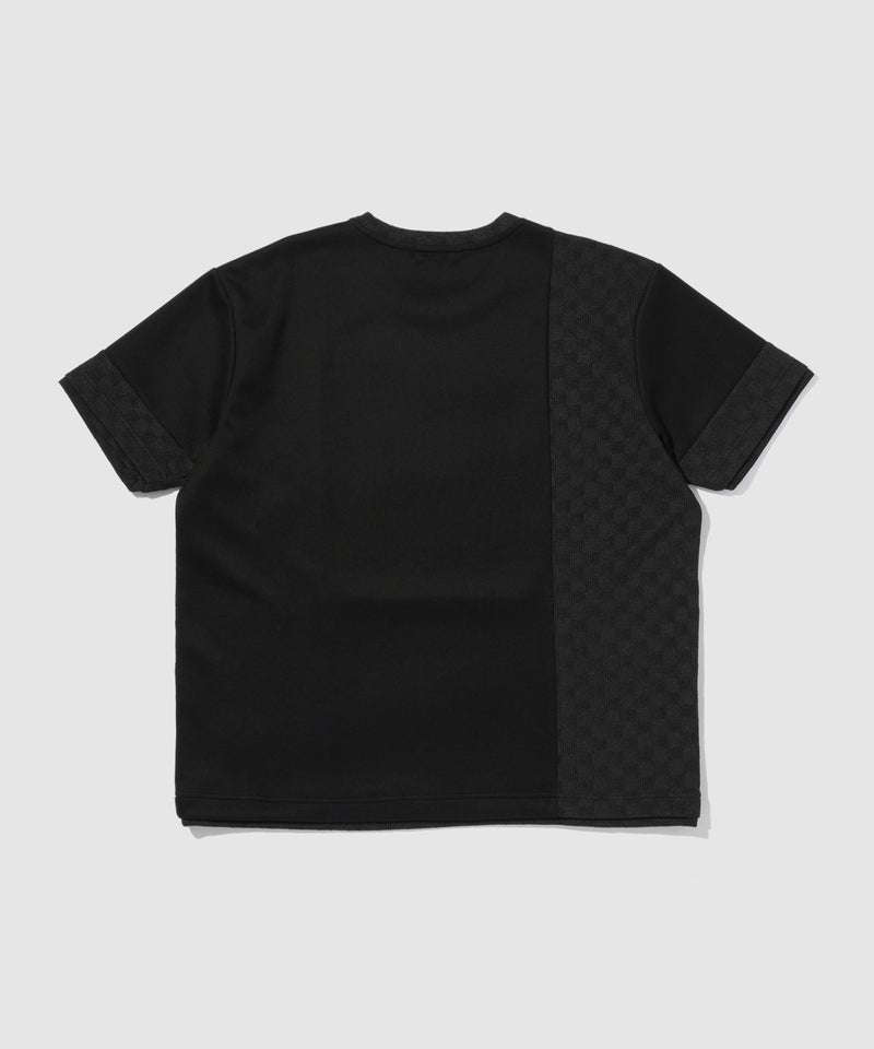 TETE HOMME リラックスシルエット 市松柄ジャガード切替半袖クルーネックTシャツ メンズ メール便 対応商品商品画像-3