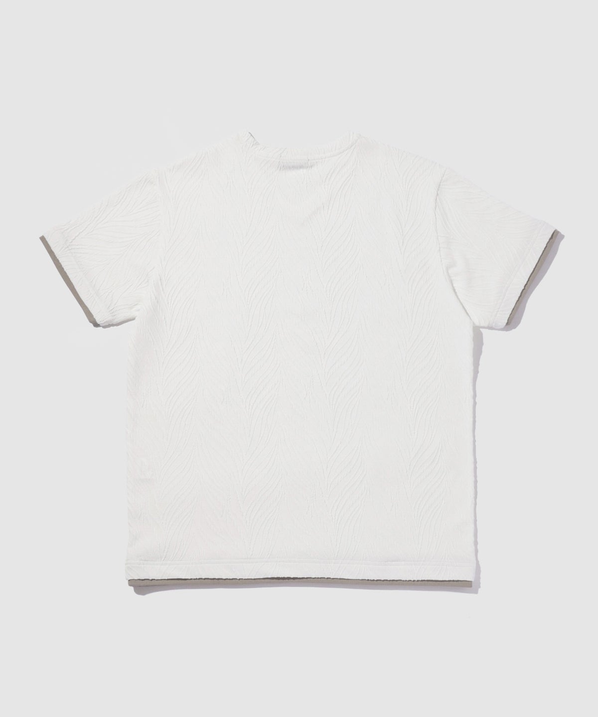 TETE HOMME 膨れジャガード 配色切替半袖VネックTシャツ メンズ メール便 対応商品