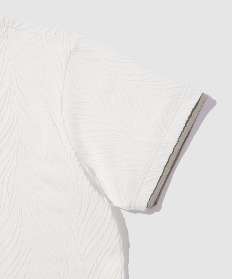 TETE HOMME 膨れジャガード 配色切替半袖VネックTシャツ メンズ メール便 対応商品商品画像-5