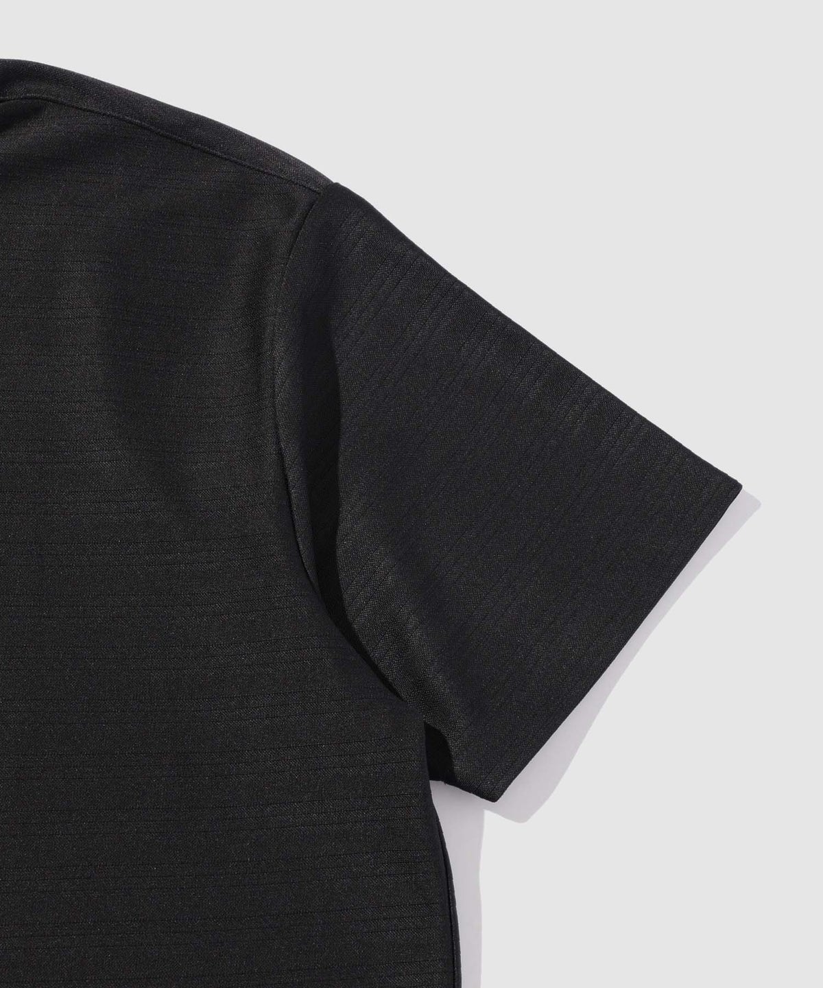 TETE HOMME シャドーボーダー スタンドカラー半袖ポロシャツ メンズ