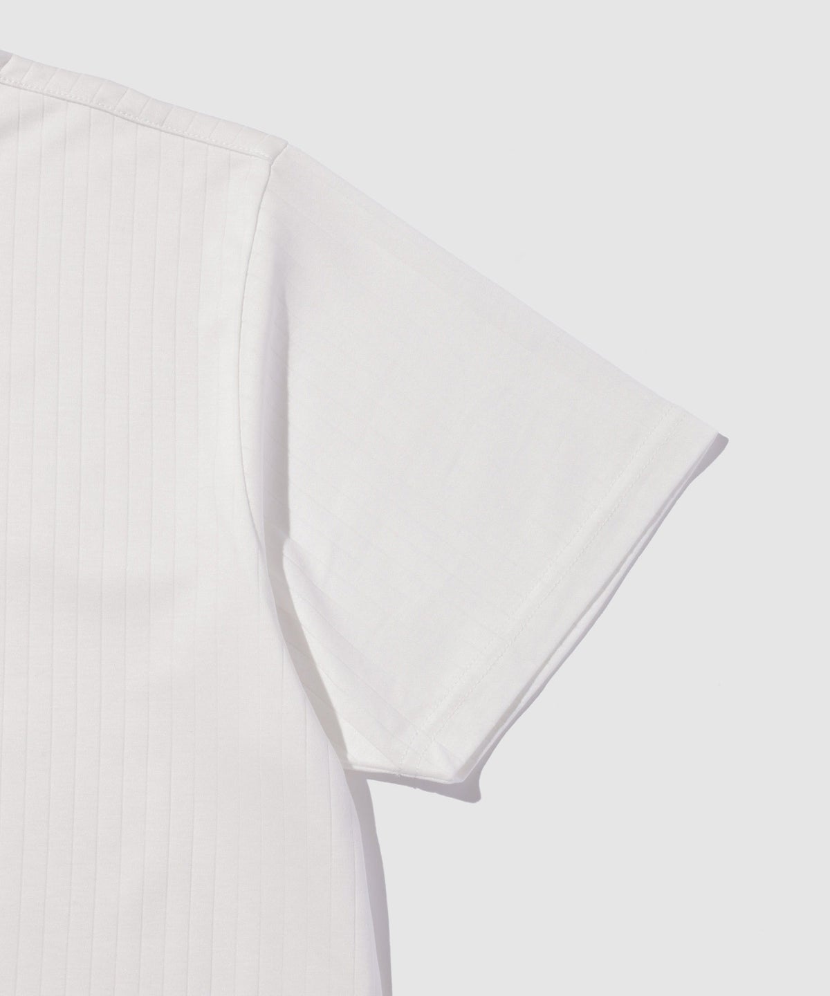 TETE HOMME 針抜きストライプ 配色レイヤード キーネック半袖Tシャツ メンズ メール便 対応商品