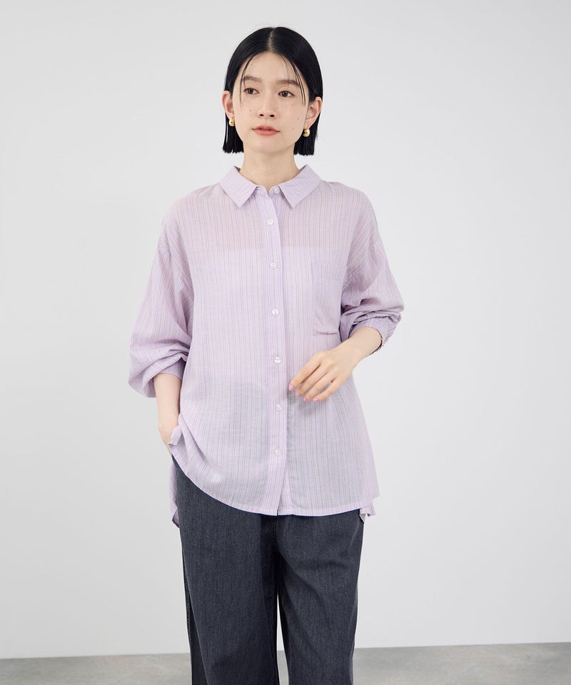 Idnes リネンシャーリングシャツ レディース商品画像-4