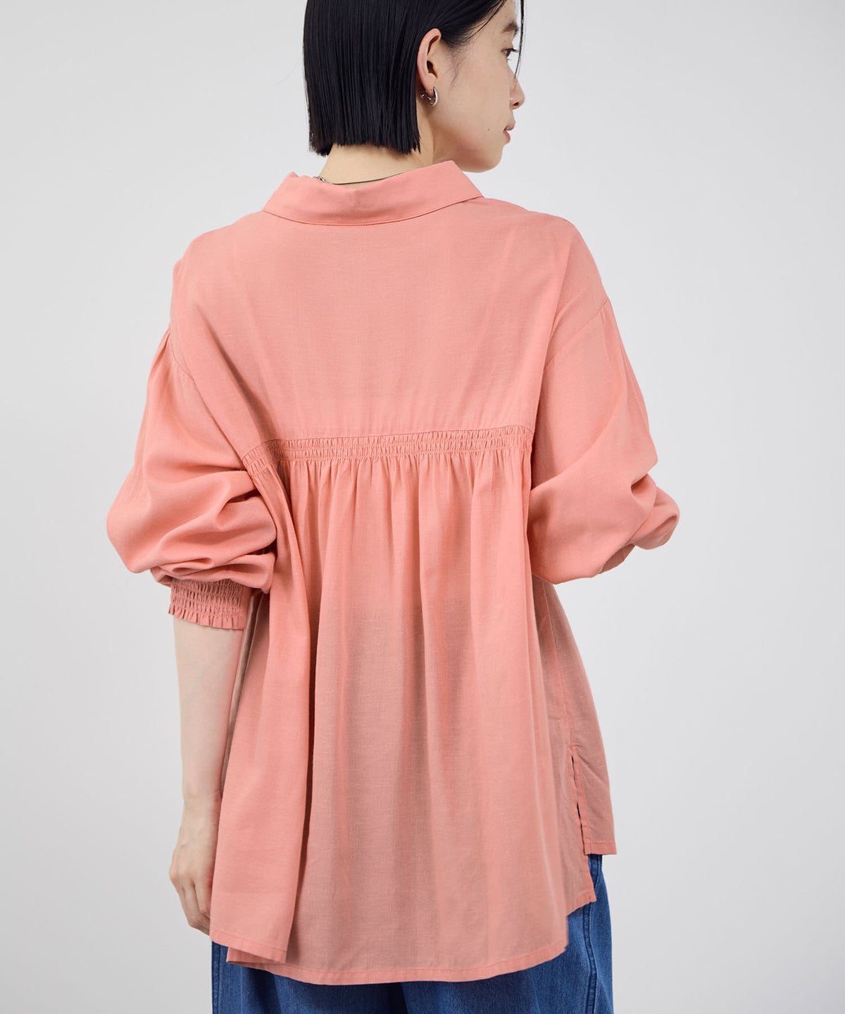 Idnes リネンシャーリングシャツ レディース