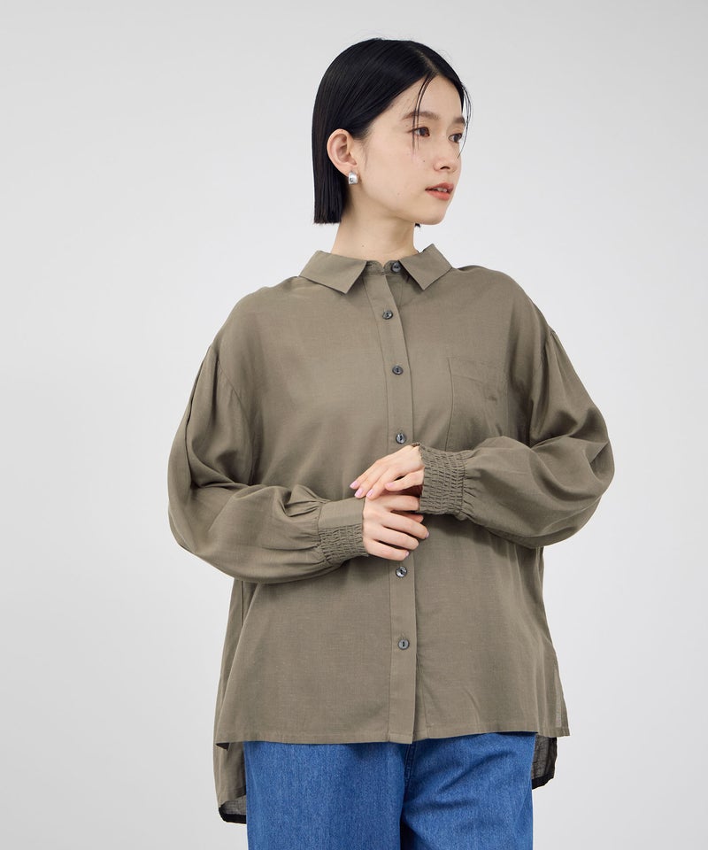 Idnes  リネンシャーリングシャツ レディース商品画像-13