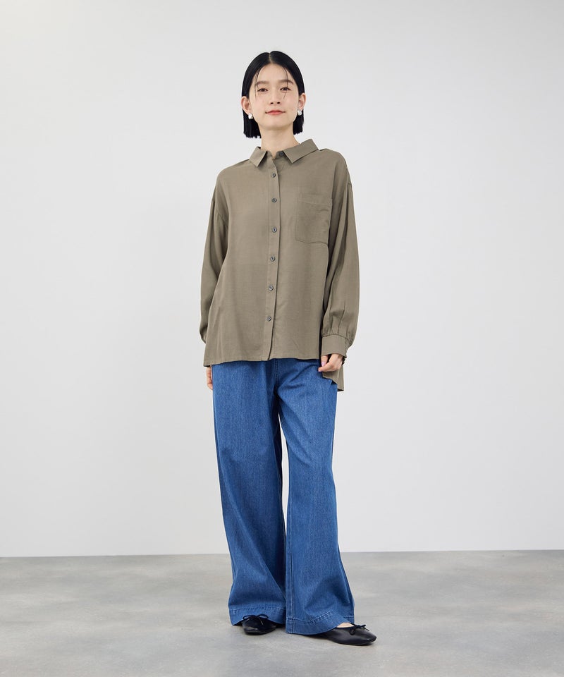 Idnes リネンシャーリングシャツ レディース商品画像-15