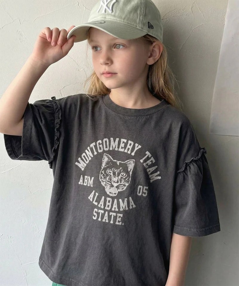 Classical Elf【キッズ】綿100%カレッジピグメント袖フリルTシャツ商品画像-11