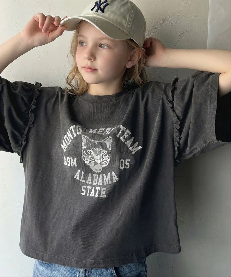 Classical Elf【キッズ】綿100%カレッジピグメント袖フリルTシャツ商品画像-13