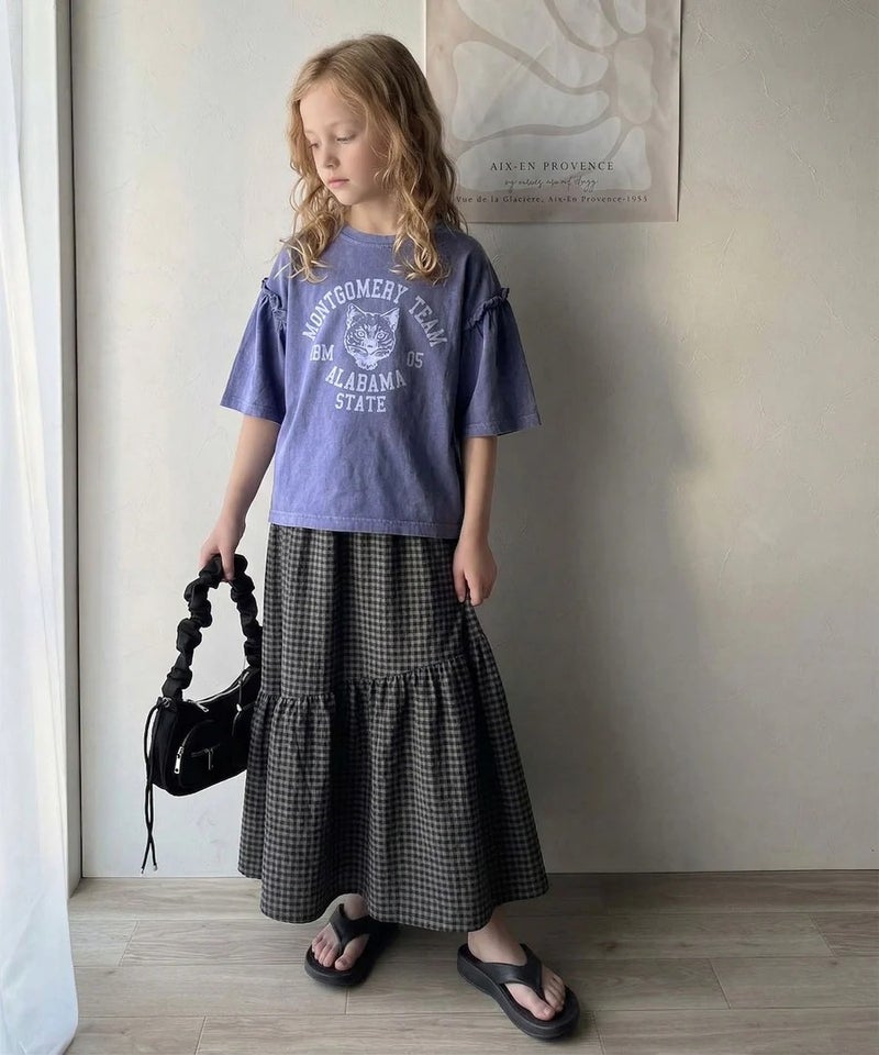 Classical Elf【キッズ】綿100%カレッジピグメント袖フリルTシャツ商品画像-18