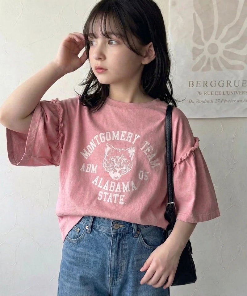 Classical Elf【キッズ】綿100%カレッジピグメント袖フリルTシャツ商品画像-21