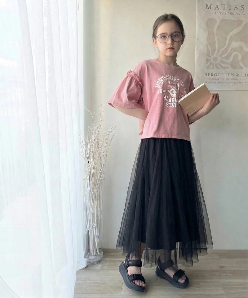 Classical Elf【キッズ】綿100%カレッジピグメント袖フリルTシャツ商品画像-24