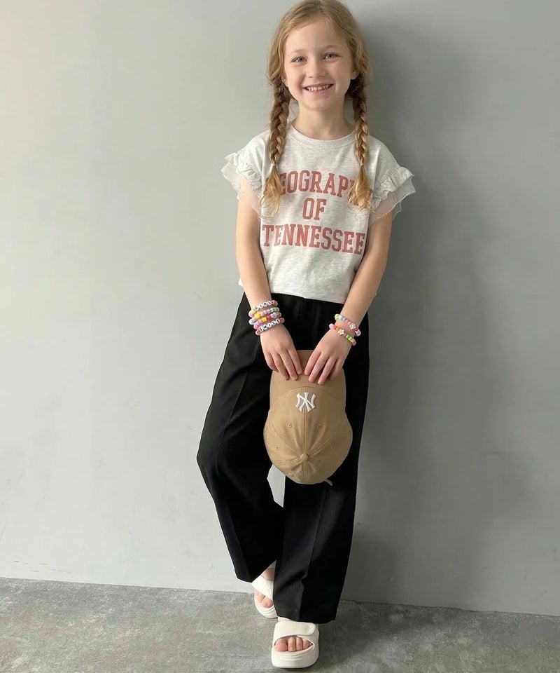 Classical Elf 【mily bilet】【キッズ】 ダブルフリル袖カレッジライクロゴゆるTシャツ商品画像-10