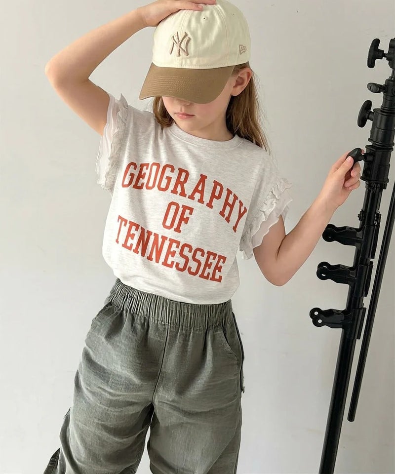 Classical Elf 【mily bilet】【キッズ】 ダブルフリル袖カレッジライクロゴゆるTシャツ商品画像-11