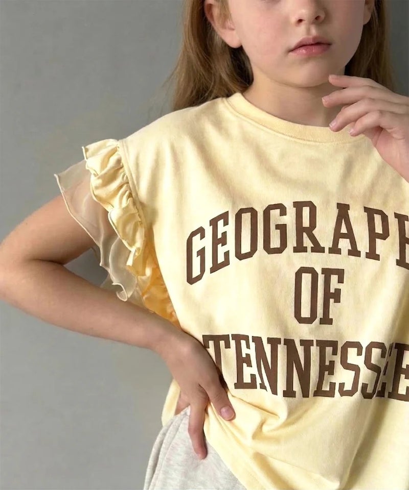 Classical Elf 【mily bilet】【キッズ】 ダブルフリル袖カレッジライクロゴゆるTシャツ商品画像-15