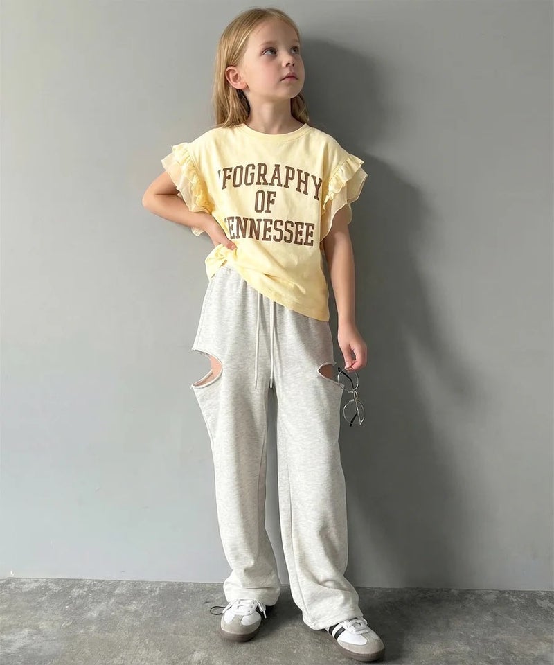 Classical Elf　【mily bilet】【キッズ】 ダブルフリル袖カレッジライクロゴゆるTシャツ商品画像-17