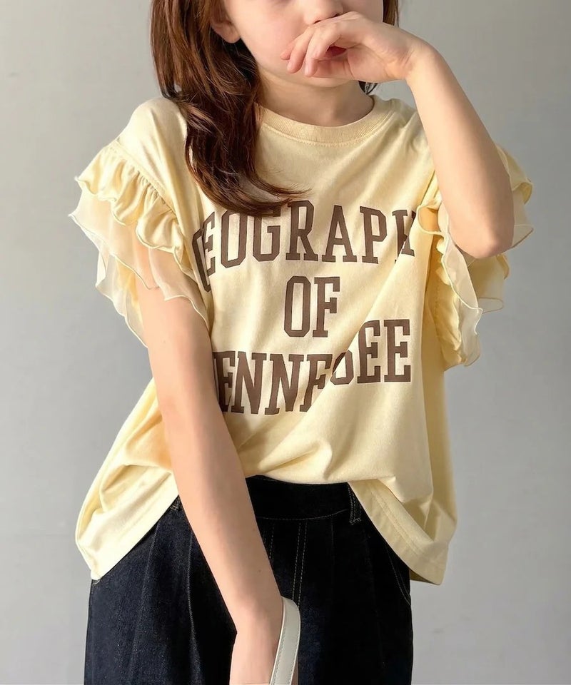 Classical Elf　【mily bilet】【キッズ】 ダブルフリル袖カレッジライクロゴゆるTシャツ商品画像-18