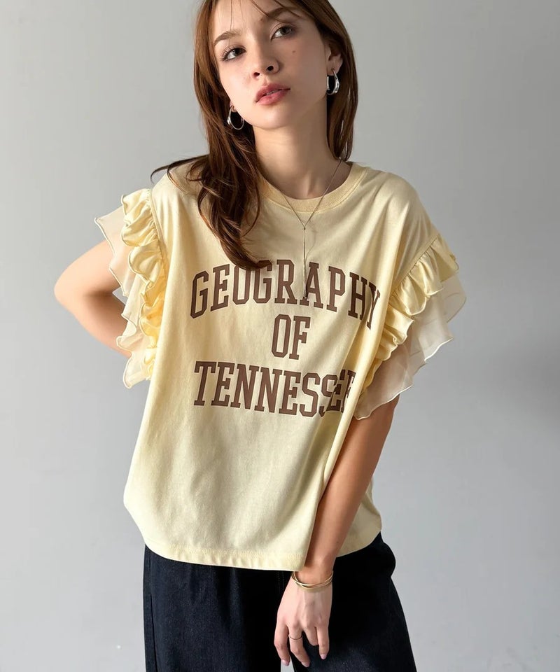 Classical Elf 【mily bilet】【キッズ】 ダブルフリル袖カレッジライクロゴゆるTシャツ商品画像-26