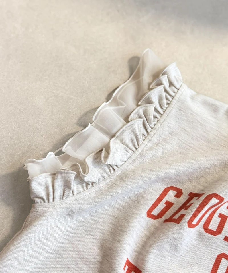 Classical Elf 【mily bilet】【キッズ】 ダブルフリル袖カレッジライクロゴゆるTシャツ商品画像-28