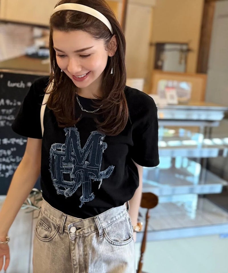 Classical Elf【キッズ】親子リンクコーデ可能♪毎日着せたい 綿100%デニムワッペンフリンジ使いTシャツ商品画像-24