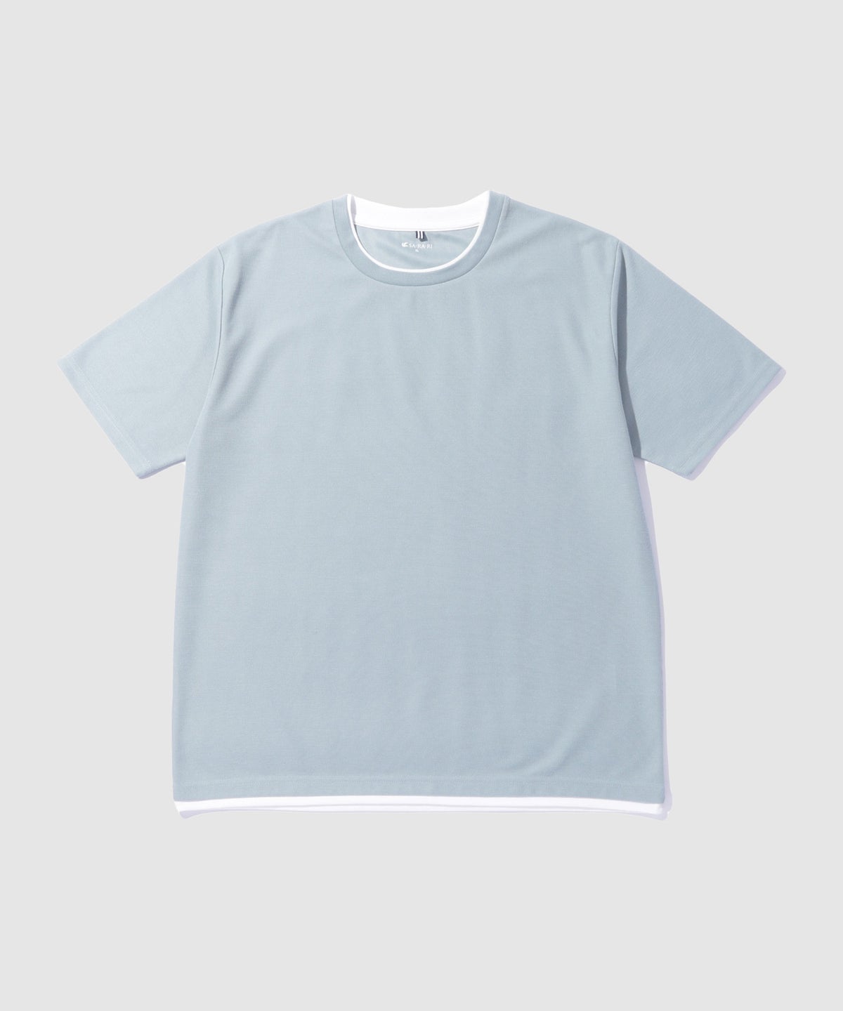 NAVY SARARI 冷感フェイクレイヤード クルーネックTシャツ メンズ メール便 対応商品