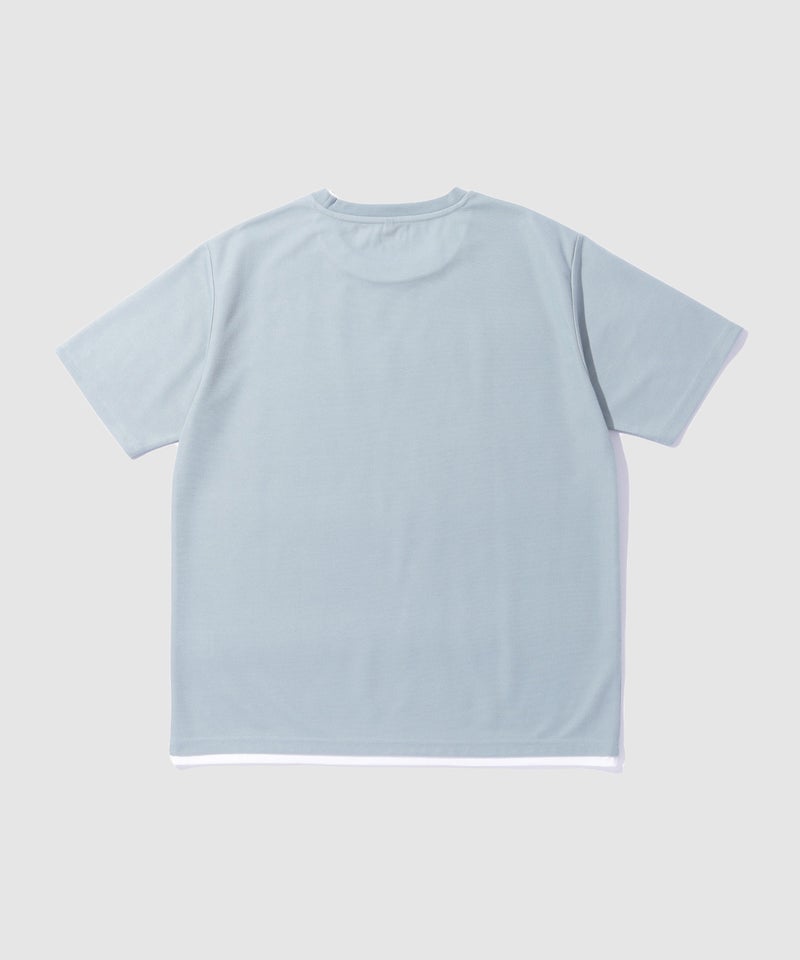 NAVY  SARARI 冷感フェイクレイヤード クルーネックTシャツ メンズ メール便 対応商品商品画像-5