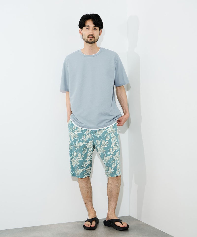 NAVY SARARI 冷感フェイクレイヤード クルーネックTシャツ メンズ メール便 対応商品商品画像-10
