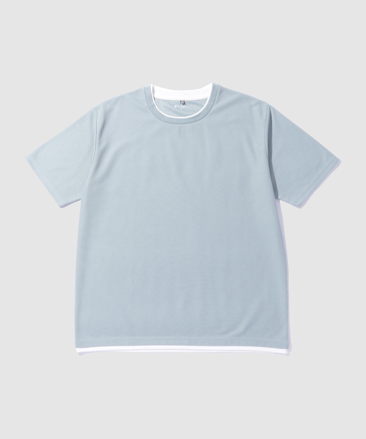 NAVY SARARI 冷感フェイクレイヤード クルーネックTシャツ メンズ メール便 対応商品