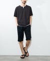 NAVY  SARARI 冷感フェイクレイヤード キーネックTシャツ メンズ メール便 対応商品商品サムネイル-10