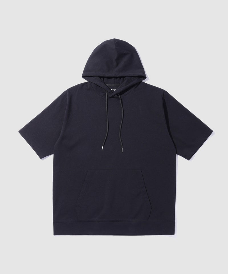 NAVY SARARI 冷感ポンチ素材プルオーバーパーカー メンズ商品画像-1
