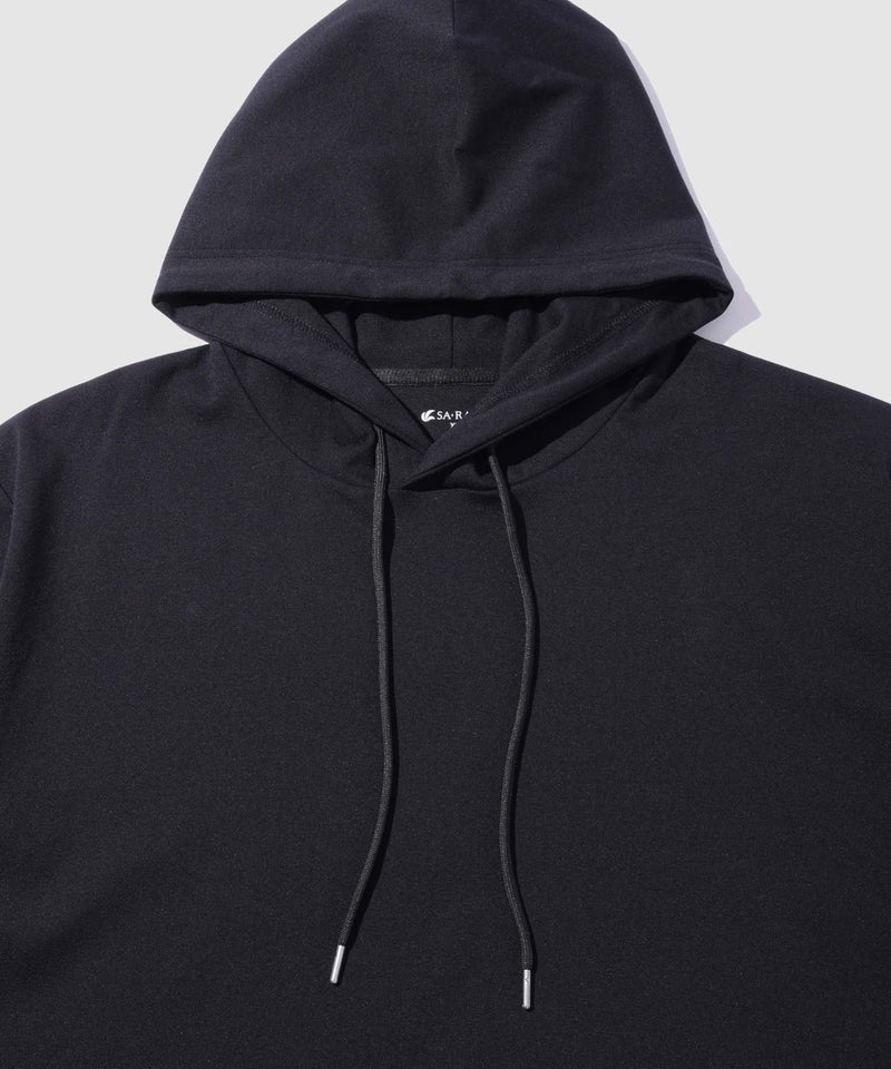 NAVY  SARARI 冷感ポンチ素材プルオーバーパーカー メンズ商品画像-4