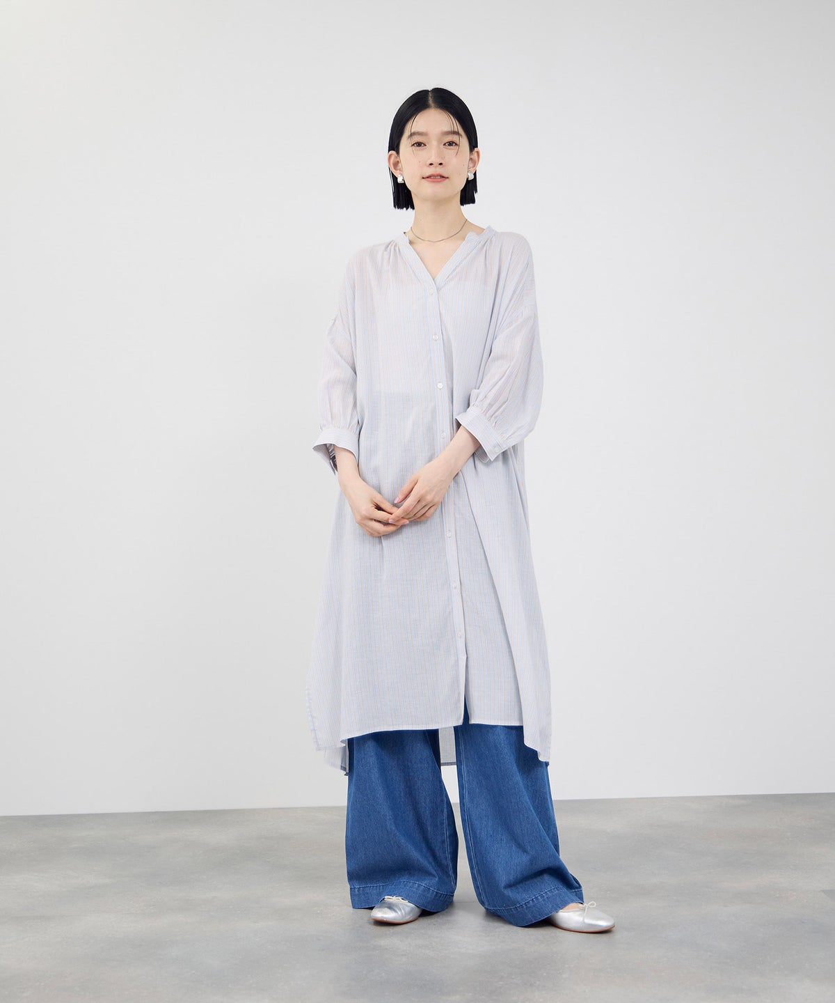 Idnes リネンスキッパーワンピース レディース