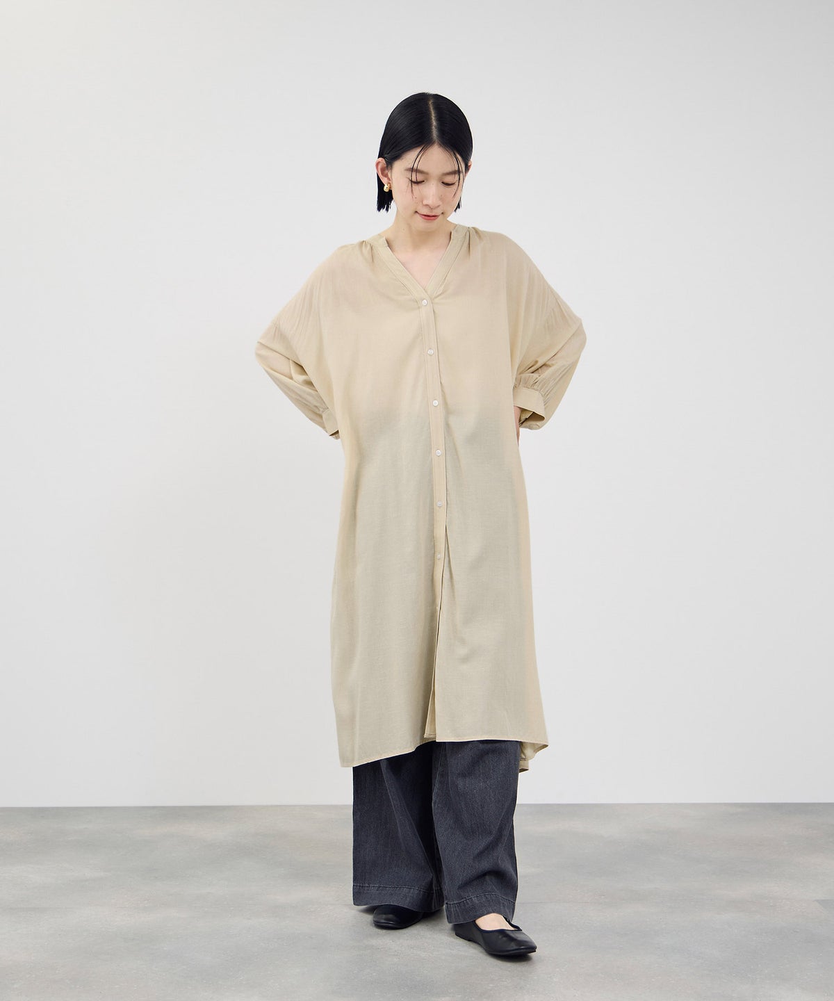 Idnes リネンスキッパーワンピース レディース