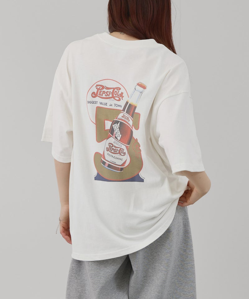 DISCUS アソートグラフィックプリント クルーネック半袖コラボTシャツ PEPSI レディース メール便 対応商品商品画像-1