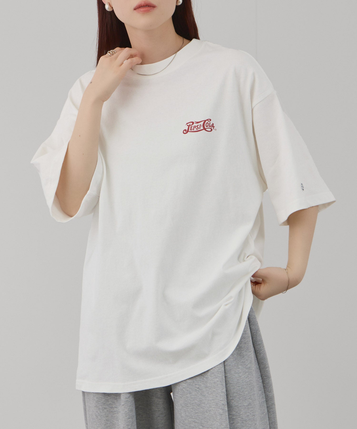 DISCUS クルーネック半袖コラボTシャツ PEPSI レディース