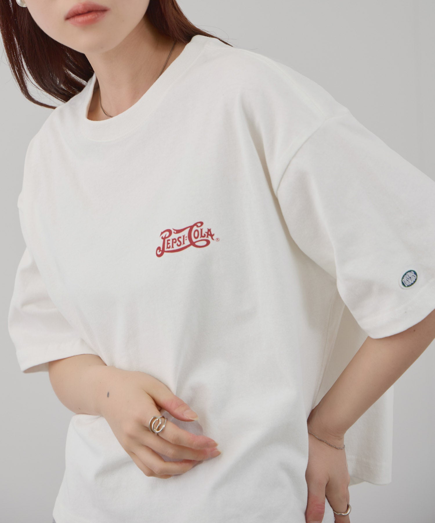 DISCUS クルーネック半袖コラボTシャツ PEPSI レディース
