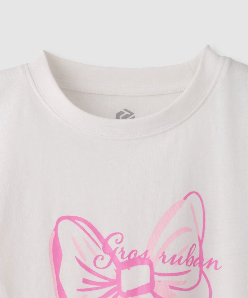 T-GRAPHICS リボンプリント 肩開きTシャツ キッズ メール便 対応商品商品画像-4