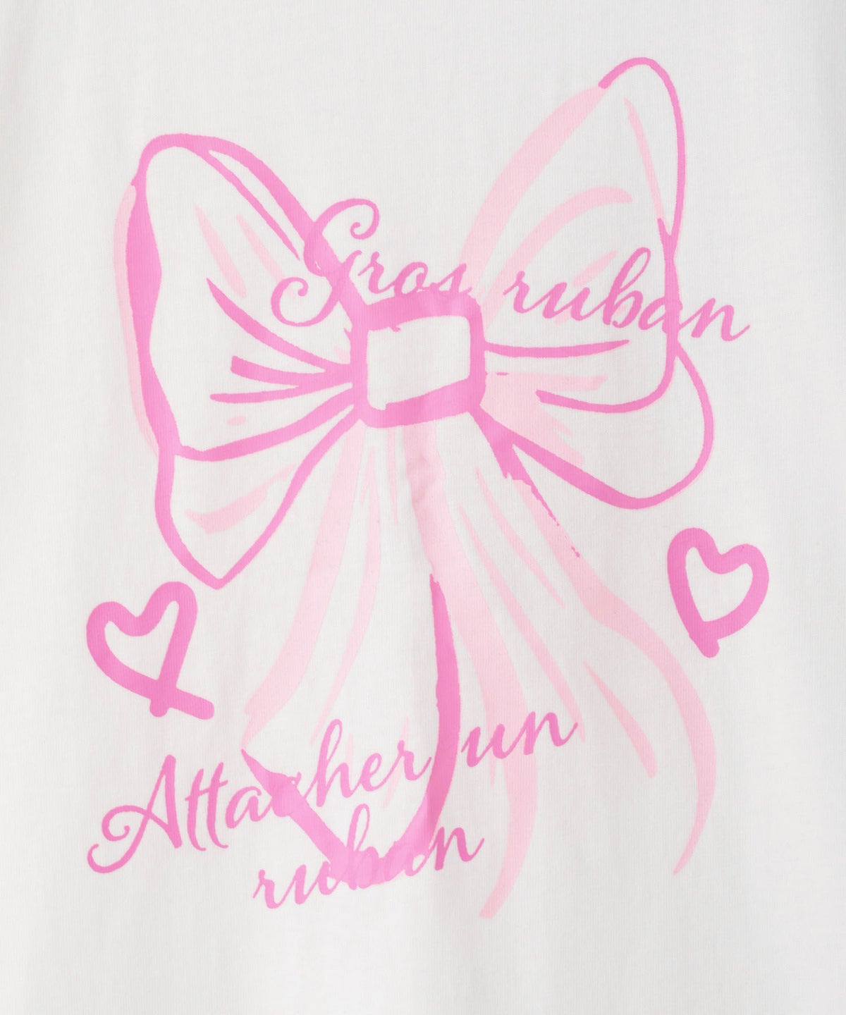 T-GRAPHICS リボンプリント 肩開きTシャツ キッズ メール便 対応商品