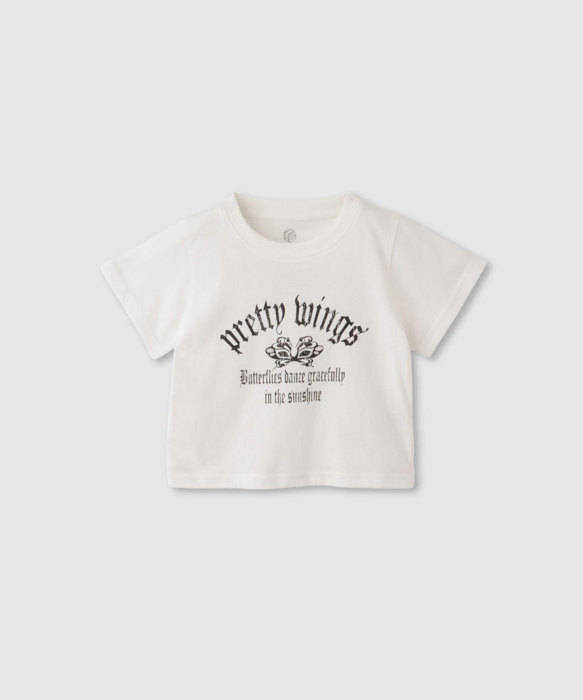 T-GRAPHICS 前後プリント クロップド半袖Tシャツ キッズ メール便 対応商品