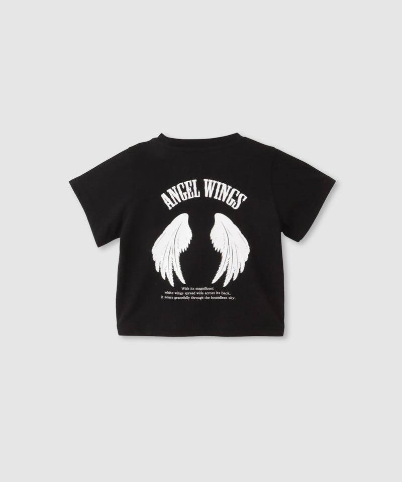 T-GRAPHICS 前後プリント クロップド半袖Tシャツ キッズ メール便 対応商品商品画像-4