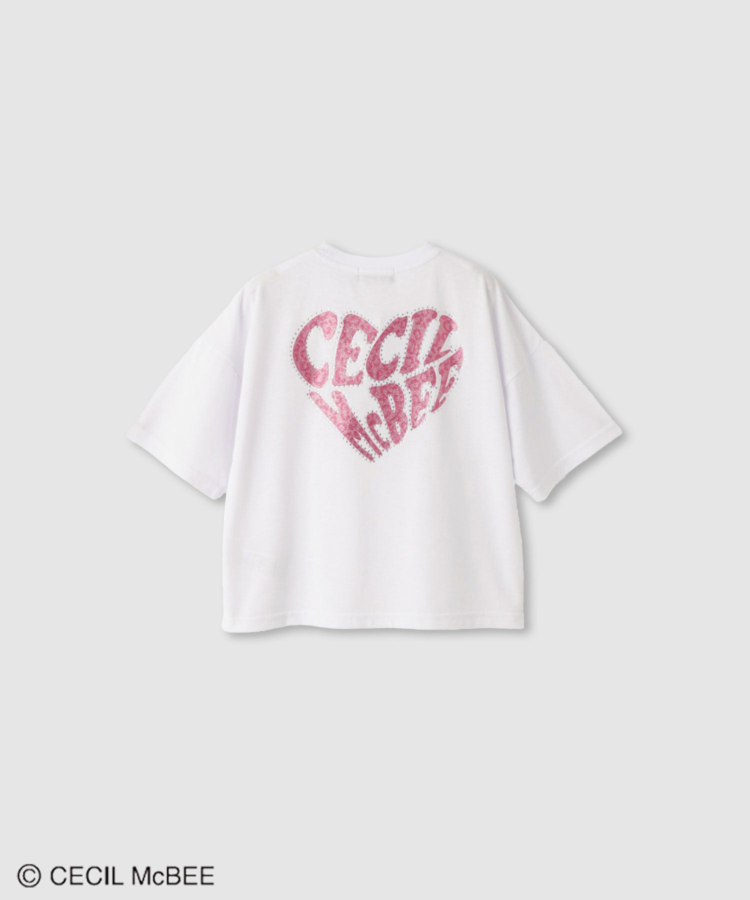 CECIL McBEE ラインストーンラメプリントTシャツ キッズ
